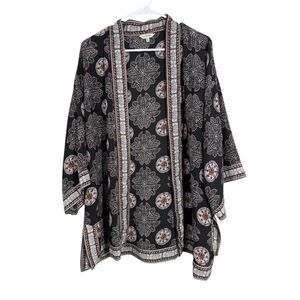 Max Studio Womes Floral Kimono Swim Cover Sz L Boho Feminine